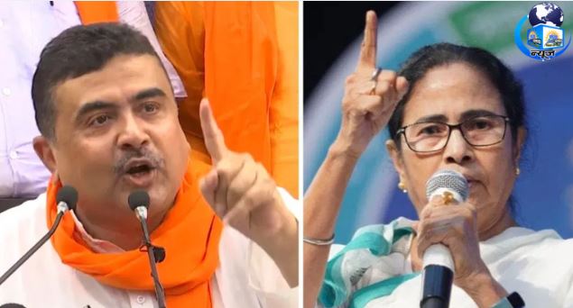 शुवेंदु अधिकारी और सीएम ममता बनर्जी (फाइल फोटो)