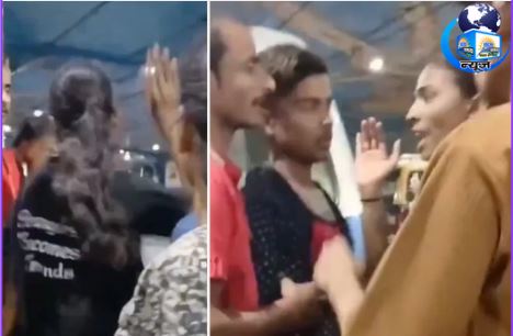 युवती ने उस मनचले को सबक सिखाते हुए