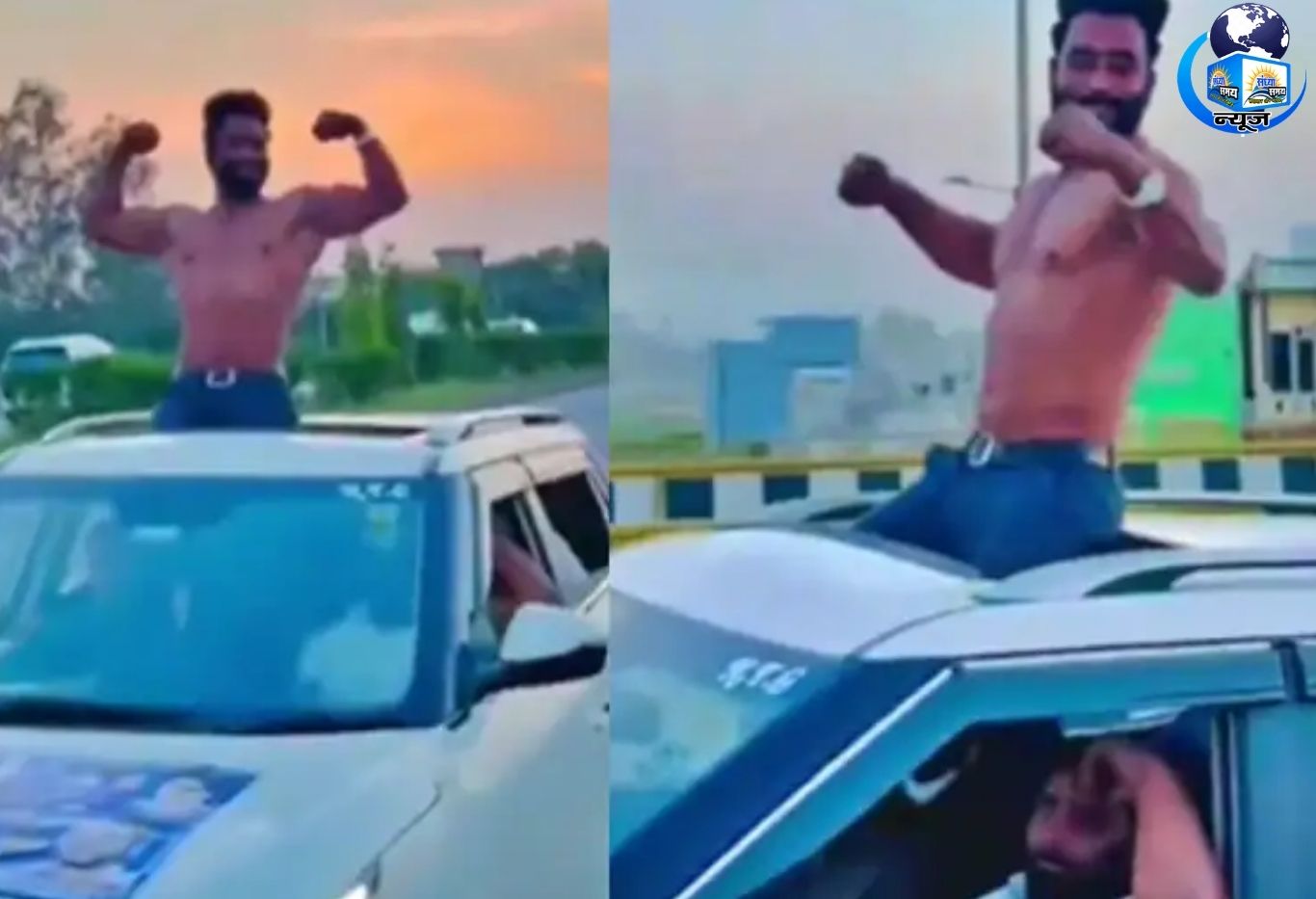 हाईवे पर स्टंट करने वाले युवक का ₹21,500 का कटा चालान