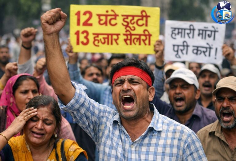 श्रमिकों का दर्द: थकान, कम वेतन और अनसुनी आवाज़-प्रदर्शनकारियों की आपबीती