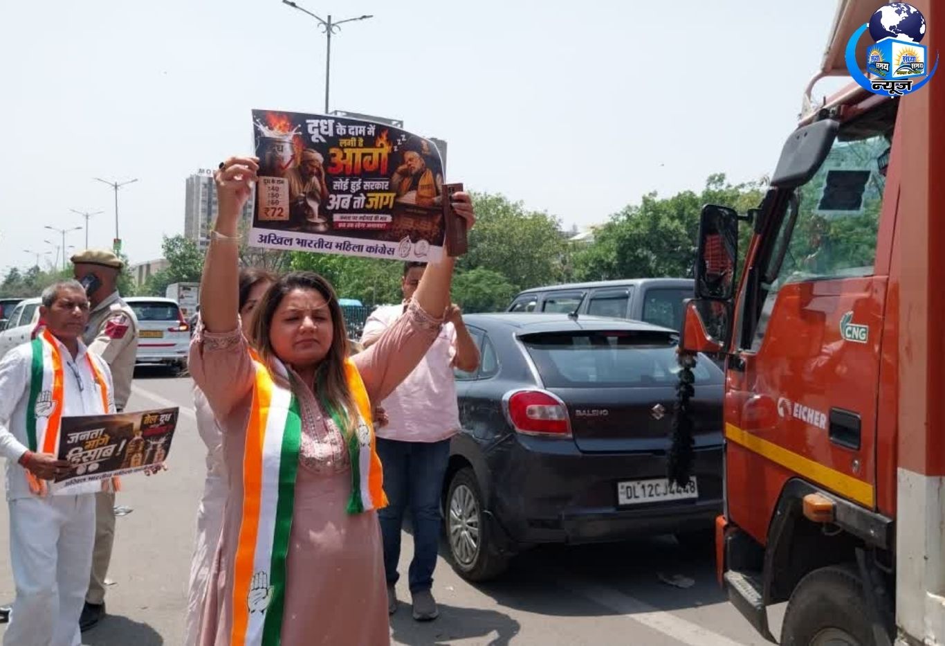 कांग्रेस का हल्लाबोल: दिल्ली में महंगाई के खिलाफ प्रदर्शन