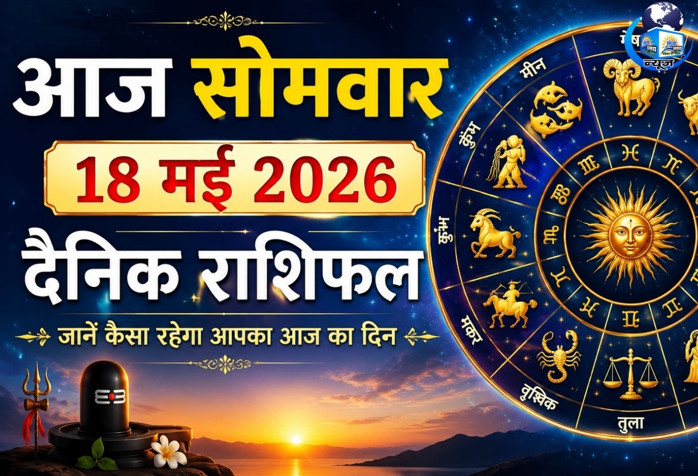 आज सोमवार 18 मई 2026 का दैनिक राशिफल