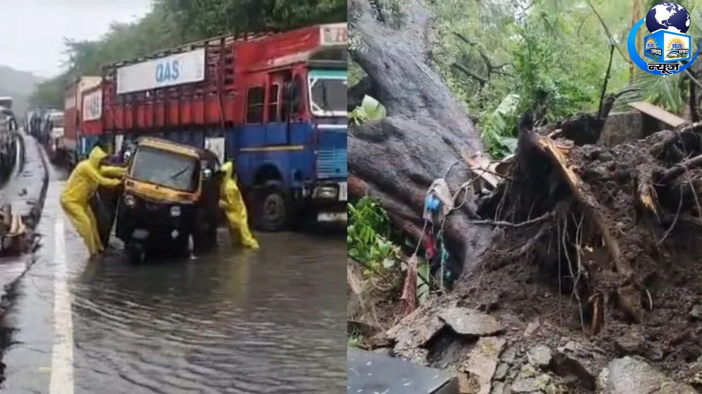 ठाणे में भयानक तबाही: छत तोड़ गिरा ब्लॉक, ट्रैफिक ठप