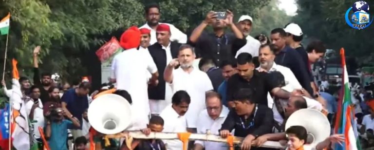 राहुल गांधी के मार्च में अखिलेश यादव भी शामिल