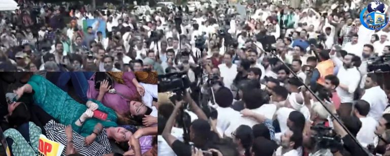 LIVE:राहुल हिरासत में, प्रियंका का सड़क पर अनोखा विरोध