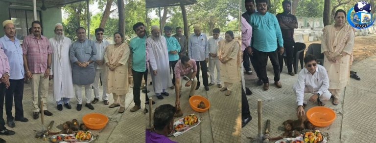 विधायक नरेंद्र मेहता ने किया कब्रिस्तान कार्य का शुभारंभ