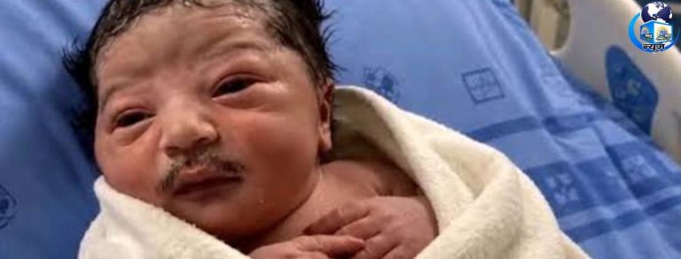नवजात के चेहरे पर मूंछें और गोट्टी! Viral Video पर उठे AI के सवाल
